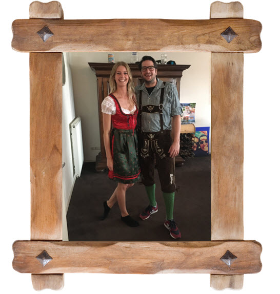 Paul en Janneke Proefhotel Haus Gemuetlichtkeit Oostenrijk lederhosen